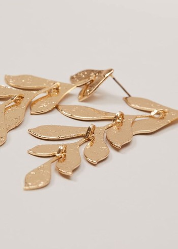 Phase Eight Long Petal Drop Jewellery Gold Canada | FXCYHK-780